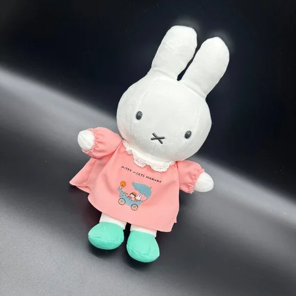 Sakura Miffy Meets Maruka Stuffed Animal Bunny Rabbit Plush White Pink Japan - Picture 1 of 9